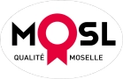 Logo MOSL mit rotem Band und der Aufschrift "Qualität Moselle" darunter